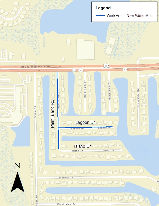 Palm Island Drive Water Project Map